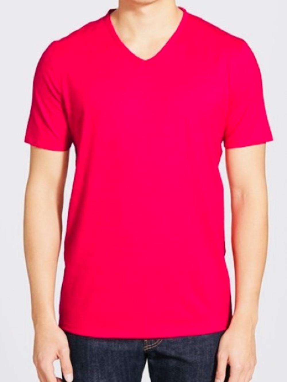 BOSS Hugo Boss Regular Fit V-Neck T-Shirt Red - Men’s Large